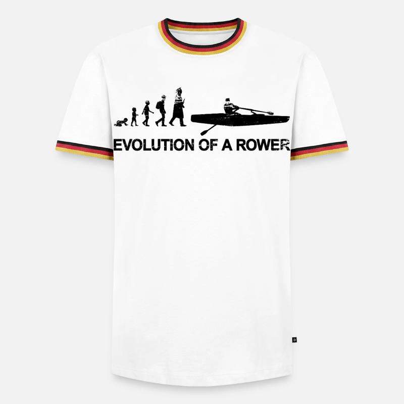 Ruderer Evolution - Männer Kontrast-T-Shirt - Weiß/Dreifarbig