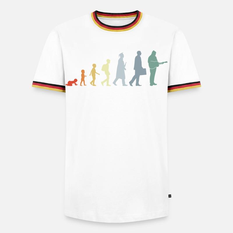 Guitarist Evolution - Men's Ringer Shirt - white/tricolour