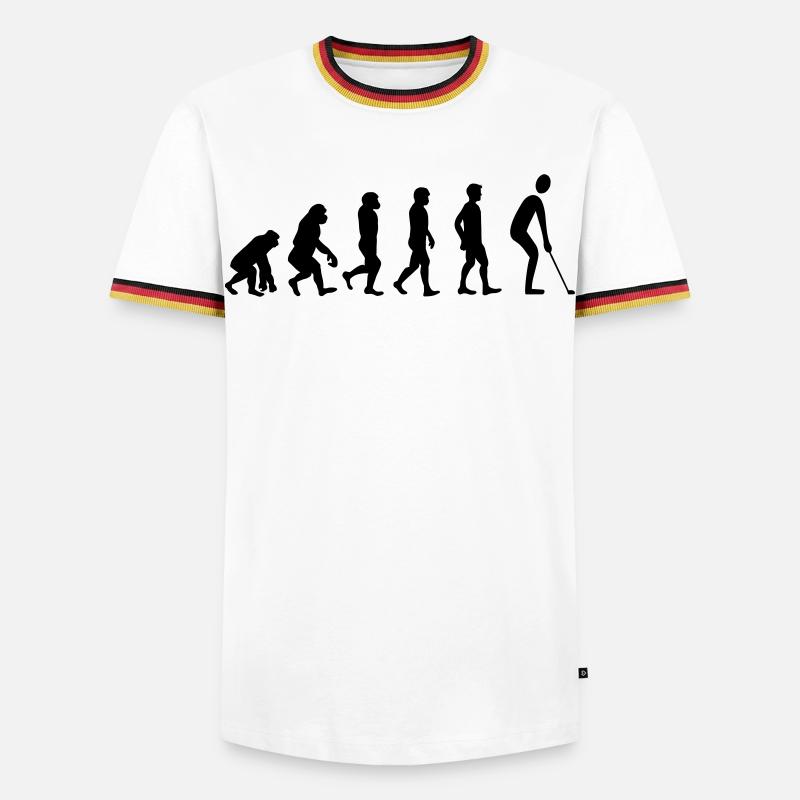Golf de l’évolution - T-shirt contrasté Homme - blanc/tricolore