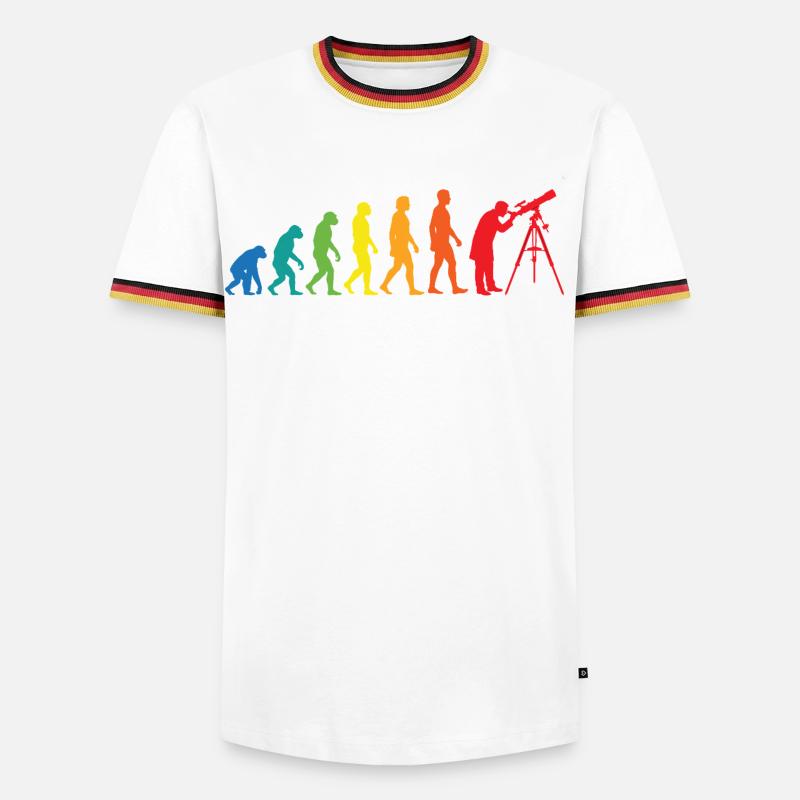 Evolution Astronomie – Weltraum Teleskop Design - Männer Kontrast-T-Shirt - Weiß/Dreifarbig