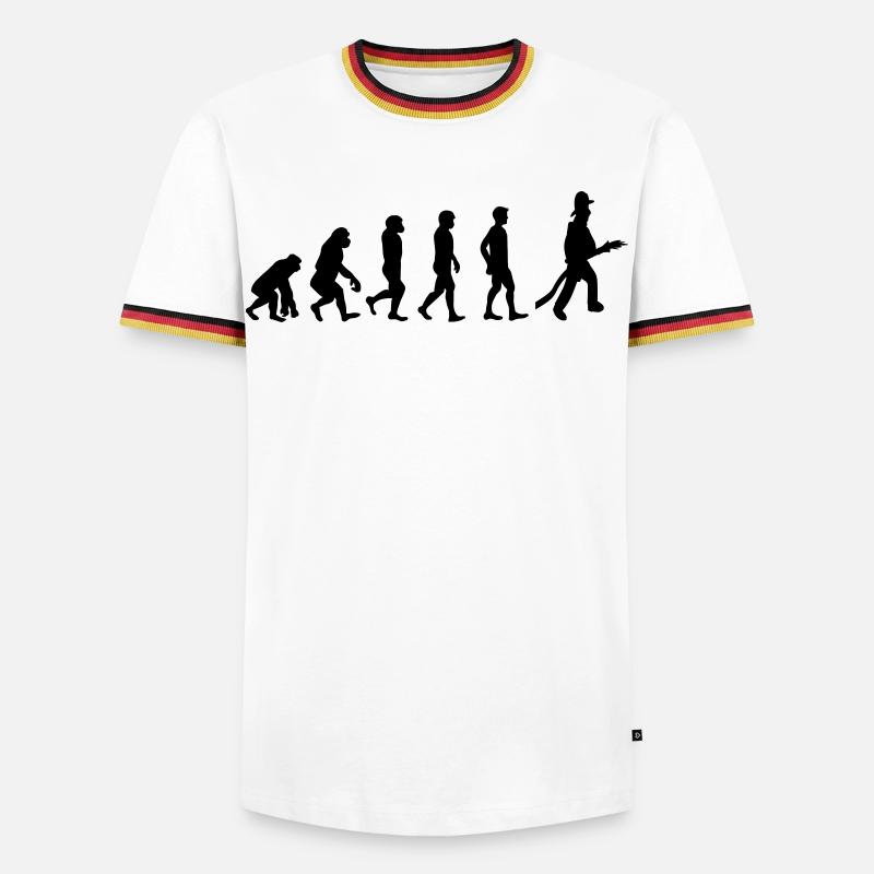 Feuerwehr Evolution - Männer Kontrast-T-Shirt - Weiß/Dreifarbig