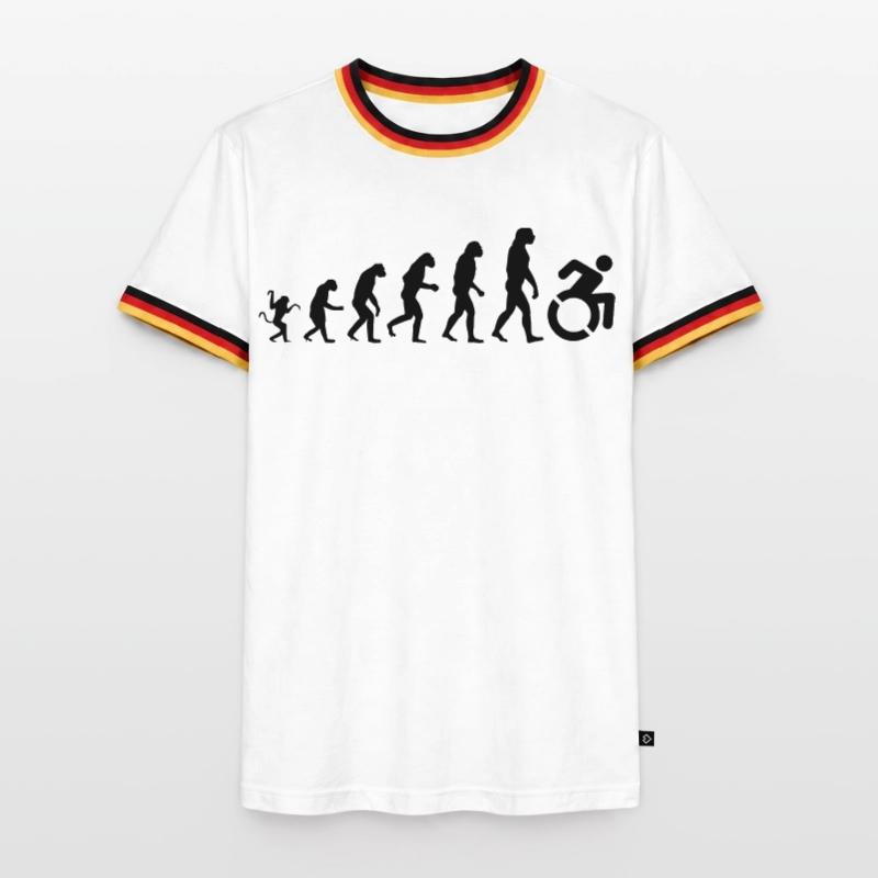 Evolution des Rollstuhls * Männer Kontrast-T-Shirt