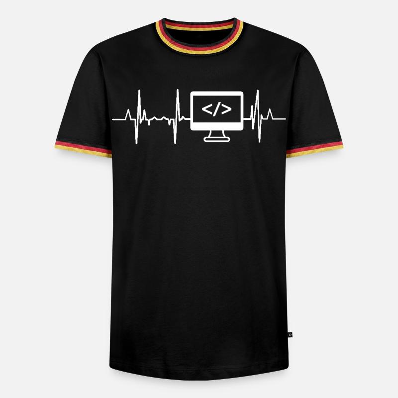 Developer Heartbeat - Men's Ringer Shirt - black/tricolour