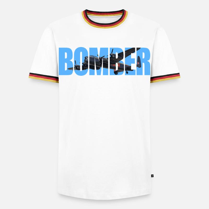Bomber Avro Lancaster - Männer Kontrast-T-Shirt - Weiß/Dreifarbig