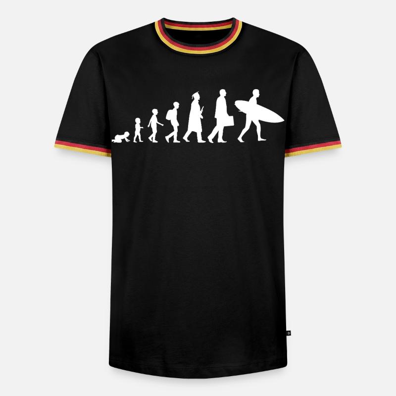 Évolution d’un surfeur - T-shirt contrasté Homme - noir/tricolore