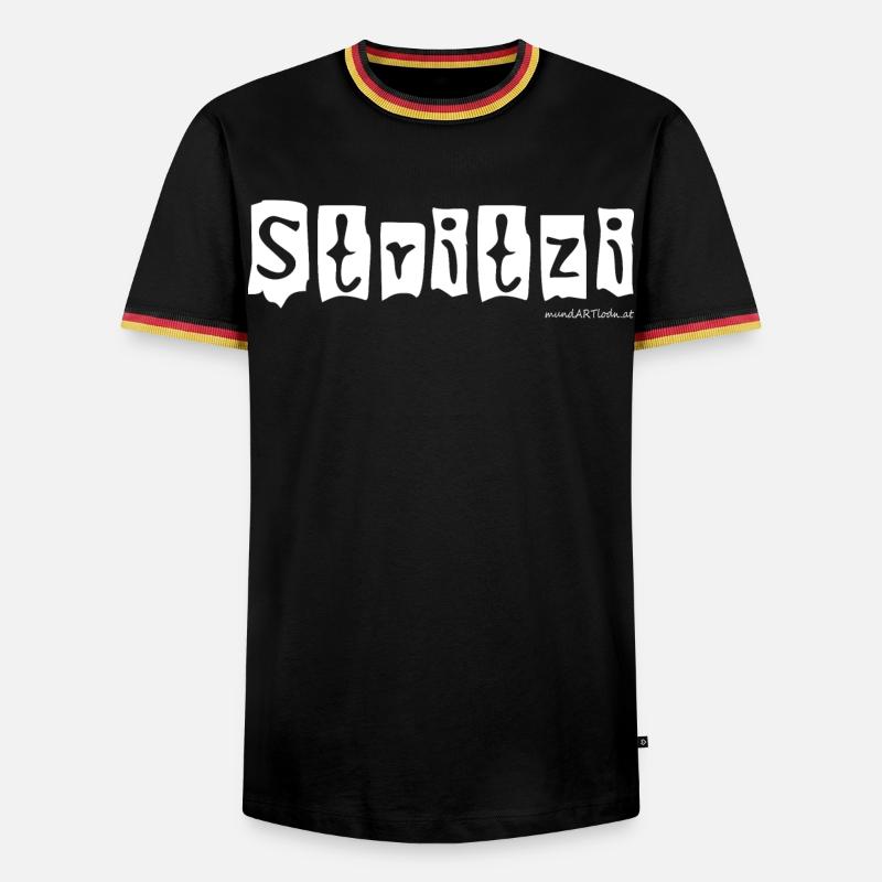 Stritzi - Strolch, cheeky, Austrian dialect - Men's Ringer Shirt - black/tricolour