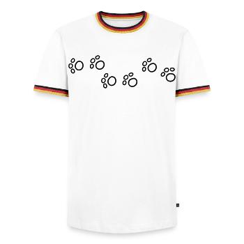Cartoon Cats Paws - Men's Ringer Shirt - white/tricolour - Front - AI Model Female 172 light (172cm) & AI Model Male 185 light (185cm)