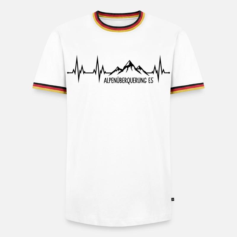 Alpenüberquerung E5 - Männer Kontrast-T-Shirt - Weiß/Dreifarbig