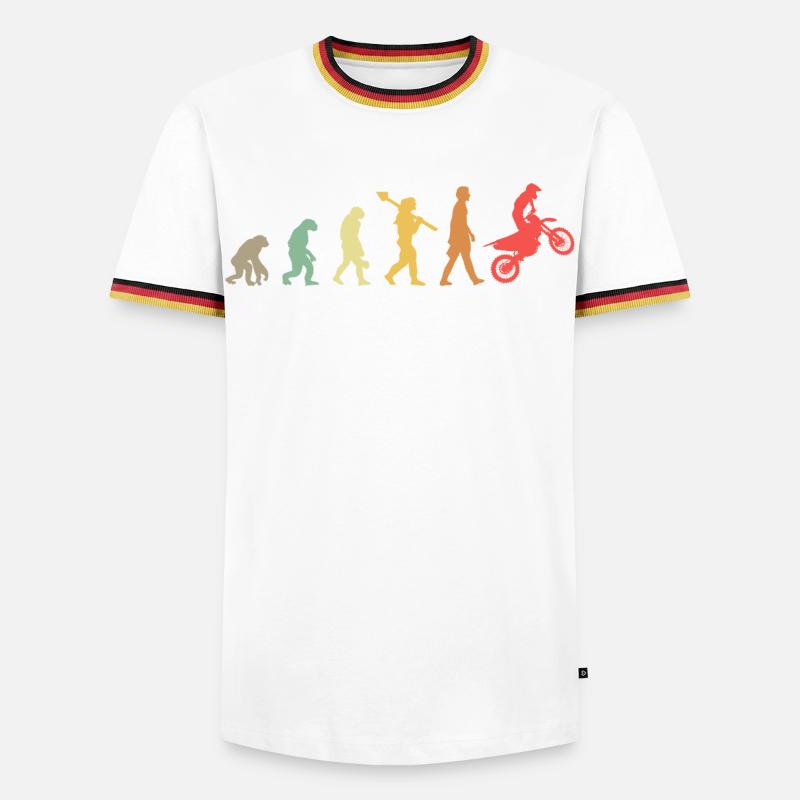 Evolution Motocross - Men's Ringer Shirt - white/tricolour