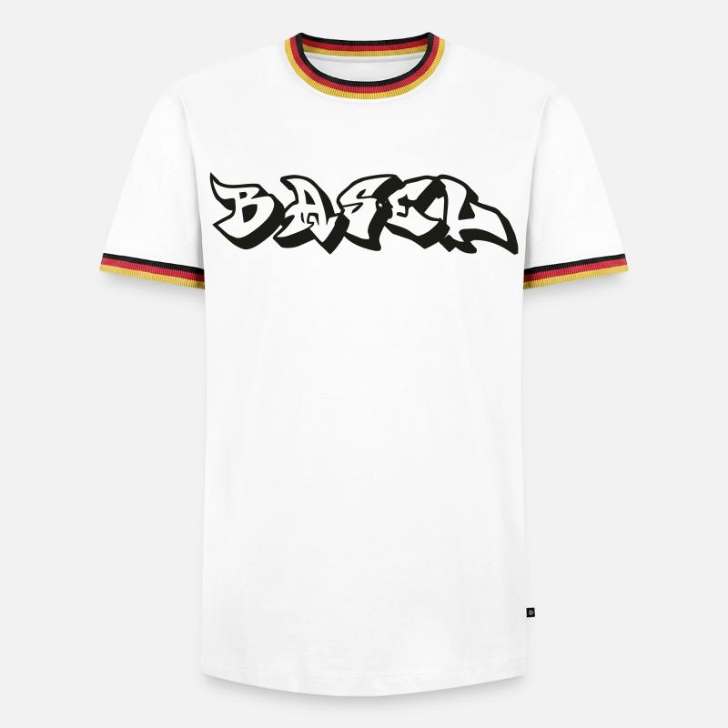 Basel - Männer Kontrast-T-Shirt - Weiß/Dreifarbig