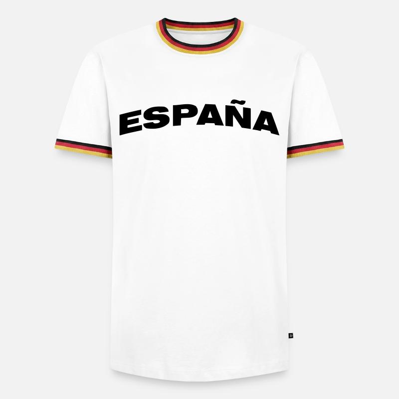 Spanien - Männer Kontrast-T-Shirt - Weiß/Dreifarbig