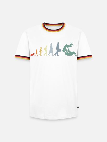 Vintage Judo Evolution - Herre kontrast-T-shirt - hvid/trefarvet
