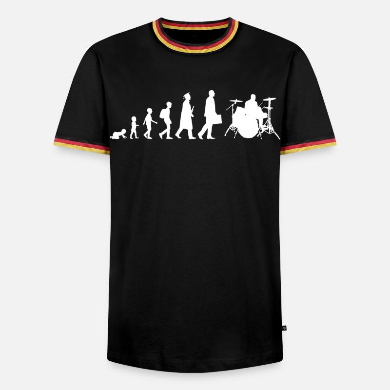 Évolution du batteur - T-shirt contrasté Homme - noir/tricolore