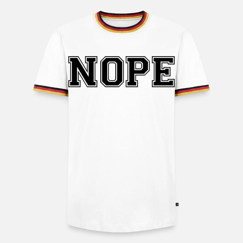 NOPE - Männer Kontrast-T-Shirt - Weiß/Dreifarbig