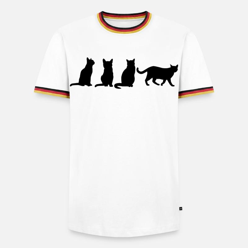 Katzen - Männer Kontrast-T-Shirt - Weiß/Dreifarbig