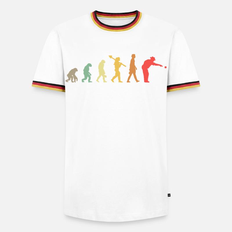 Evolution Boule - Männer Kontrast-T-Shirt - Weiß/Dreifarbig