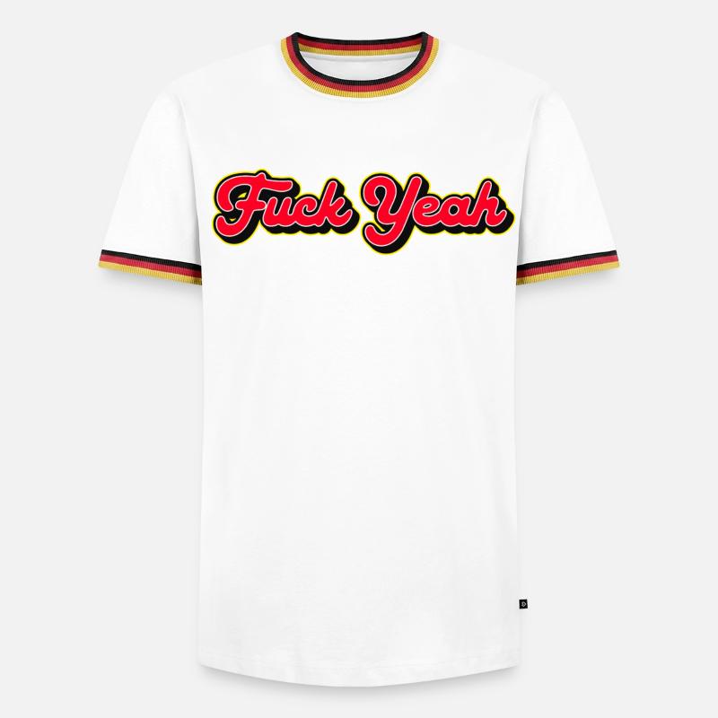 Verdammt ja, 3D Red Script - Männer Kontrast-T-Shirt - Weiß/Dreifarbig