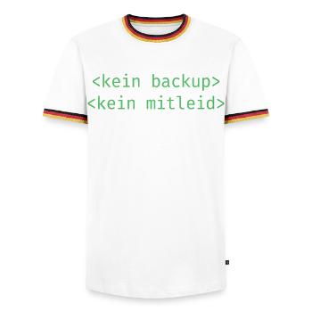 No Ticket No Support Informatiker IT Administrator - Männer Kontrast-T-Shirt - Weiß/Dreifarbig - Vorne - AI Model Female 172 light (172cm) & AI Model Male 185 light (185cm)