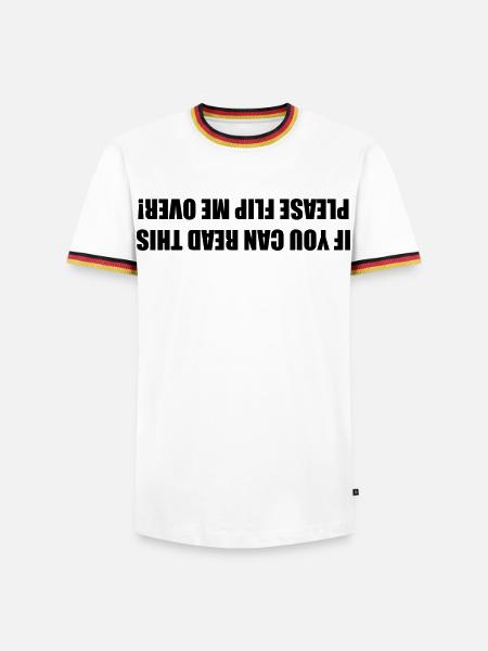 If you can read this, please turn me around # - Men's Ringer Shirt - white/tricolour