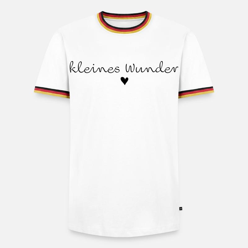 Kleines Wunder - Männer Kontrast-T-Shirt - Weiß/Dreifarbig