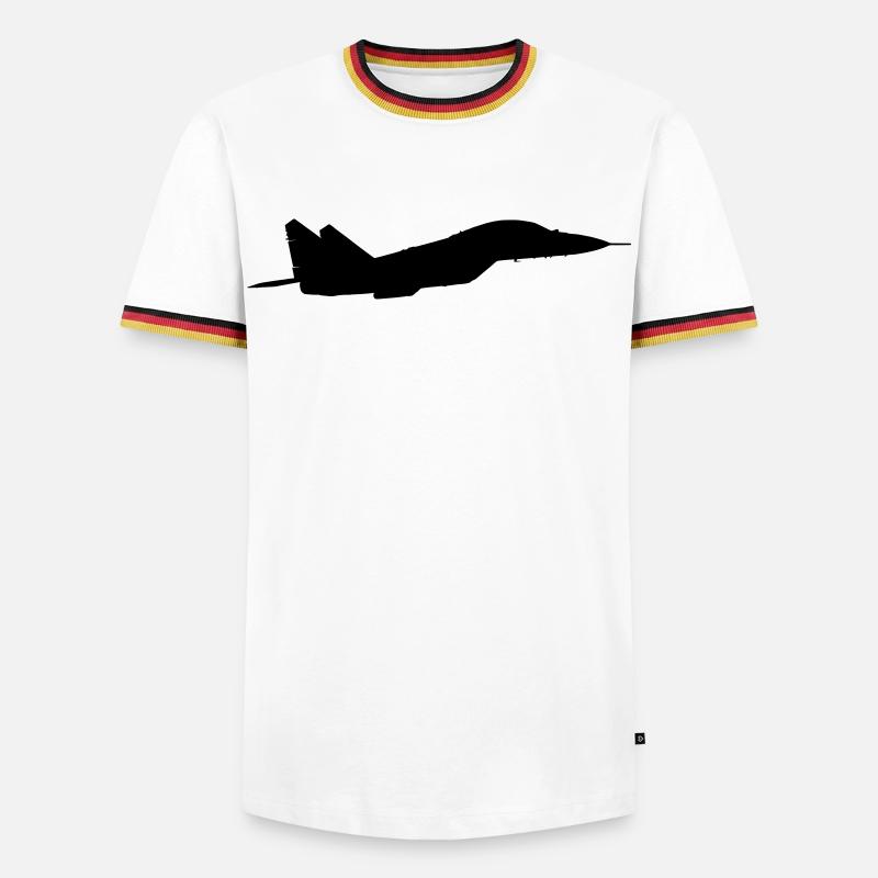 MiG-35 - Männer Kontrast-T-Shirt - Weiß/Dreifarbig