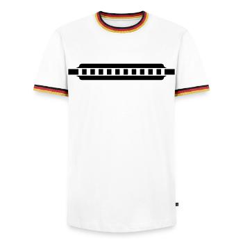Bluesharp - T-shirt contrasté Homme - blanc/tricolore - Devant - AI Model Female 172 light (172cm) & AI Model Male 185 light (185cm)