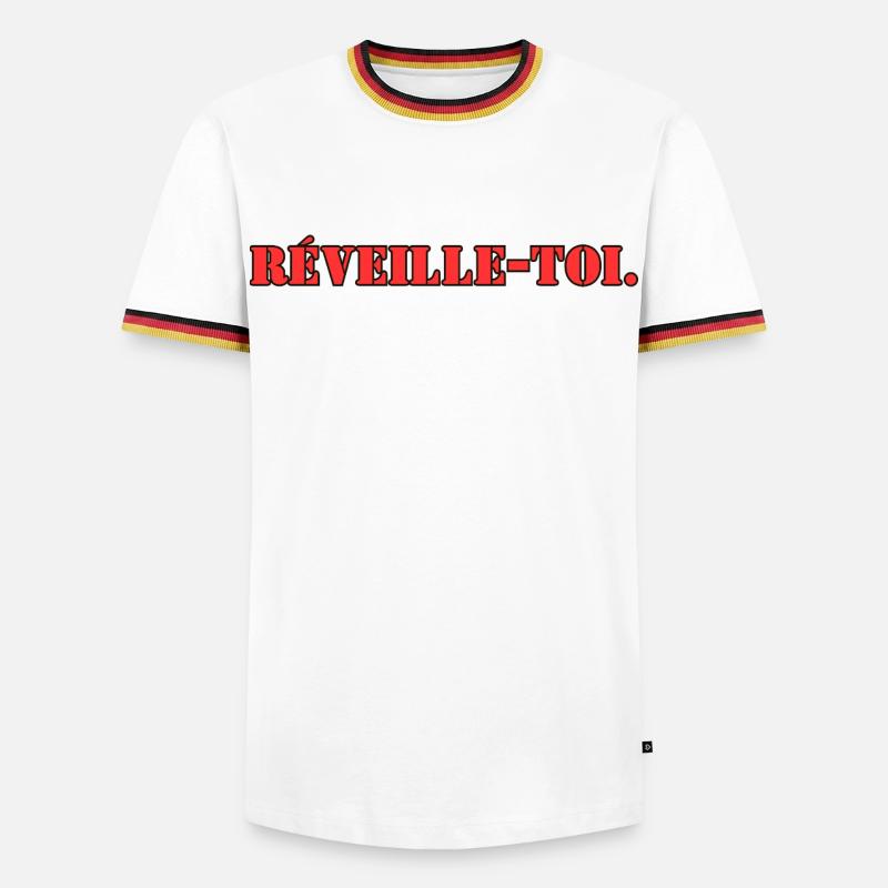 Wake up - Men's Ringer Shirt - white/tricolour