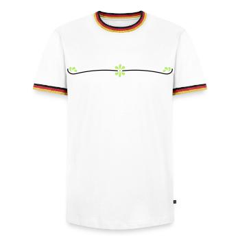 Vigne fleurie - T-shirt contrasté Homme - blanc/tricolore - Devant - AI Model Female 172 light (172cm) & AI Model Male 185 light (185cm)