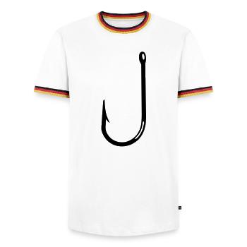 Haken - Männer Kontrast-T-Shirt - Weiß/Dreifarbig - Vorne - AI Model Female 172 light (172cm) & AI Model Male 185 light (185cm)
