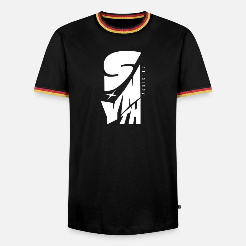 Synth Addicted Synthesizer Modular - Männer Kontrast-T-Shirt - Schwarz/Dreifarbig