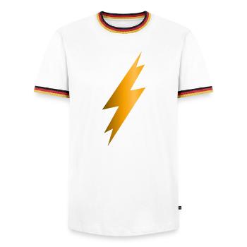 Lightning Bolt - Men's Ringer Shirt - white/tricolour - Front - AI Model Female 172 light (172cm) & AI Model Male 185 light (185cm)