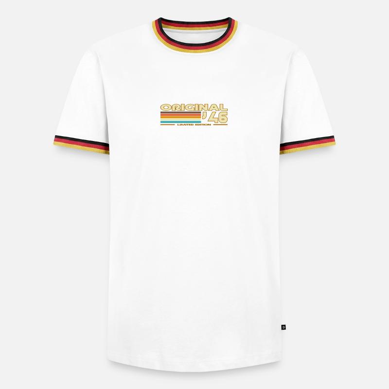 Originale 46 Pastellstreifen - Männer Kontrast-T-Shirt - Weiß/Dreifarbig