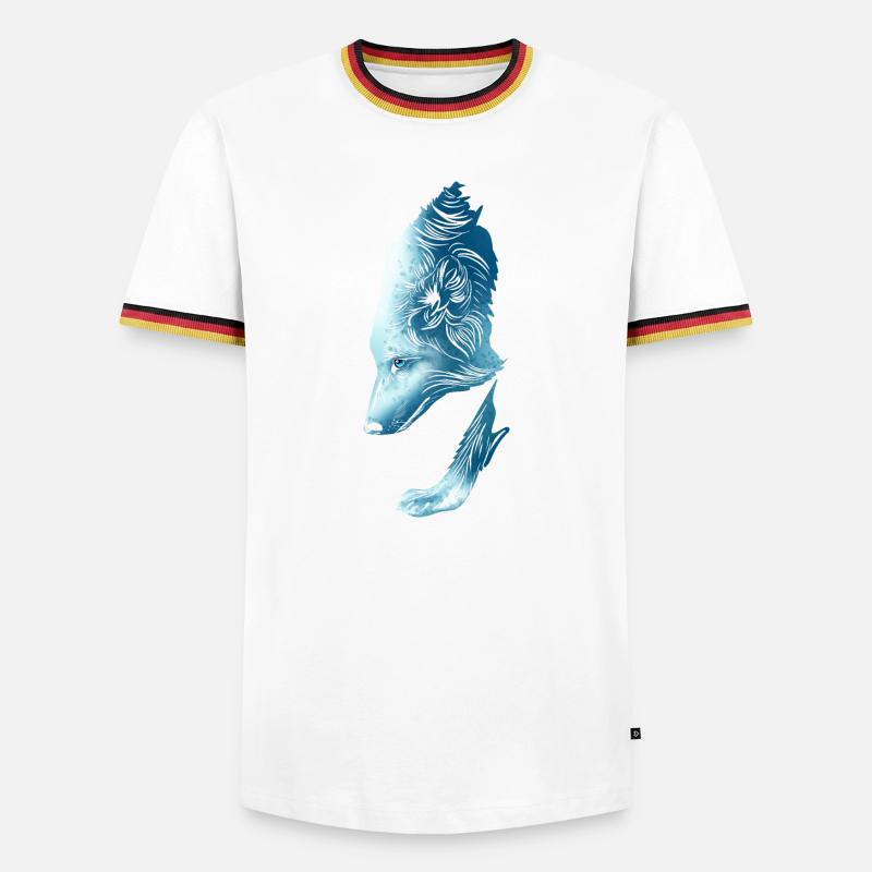 Wolf - Men's Ringer Shirt - white/tricolour