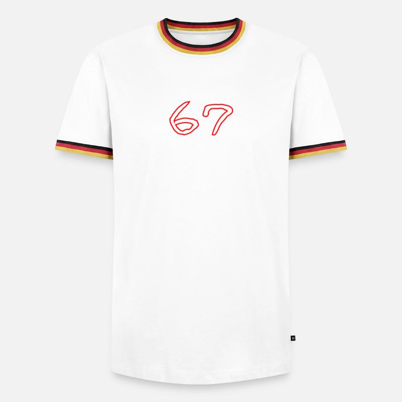 67 - Men's Ringer Shirt - white/tricolour