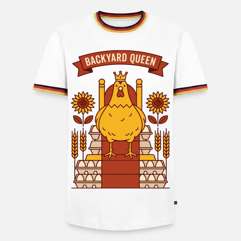 Backyard Queen Chicken - Men's Ringer Shirt - white/tricolour