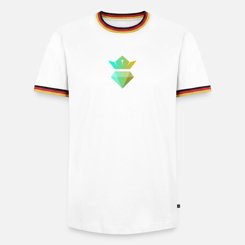 Gradient crown over diamond - Men's Ringer Shirt - white/tricolour