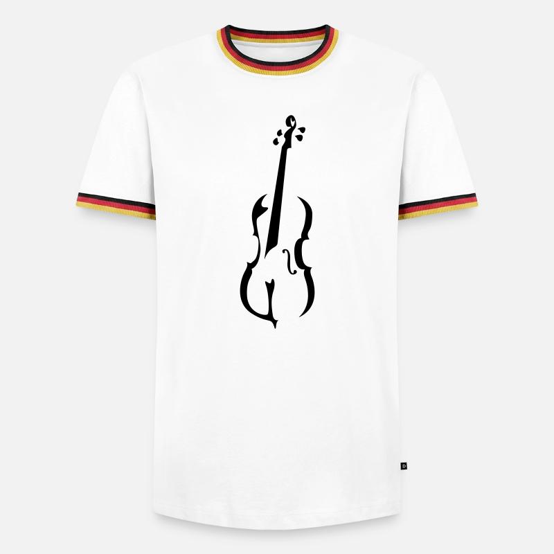 Cello - Männer Kontrast-T-Shirt - Weiß/Dreifarbig