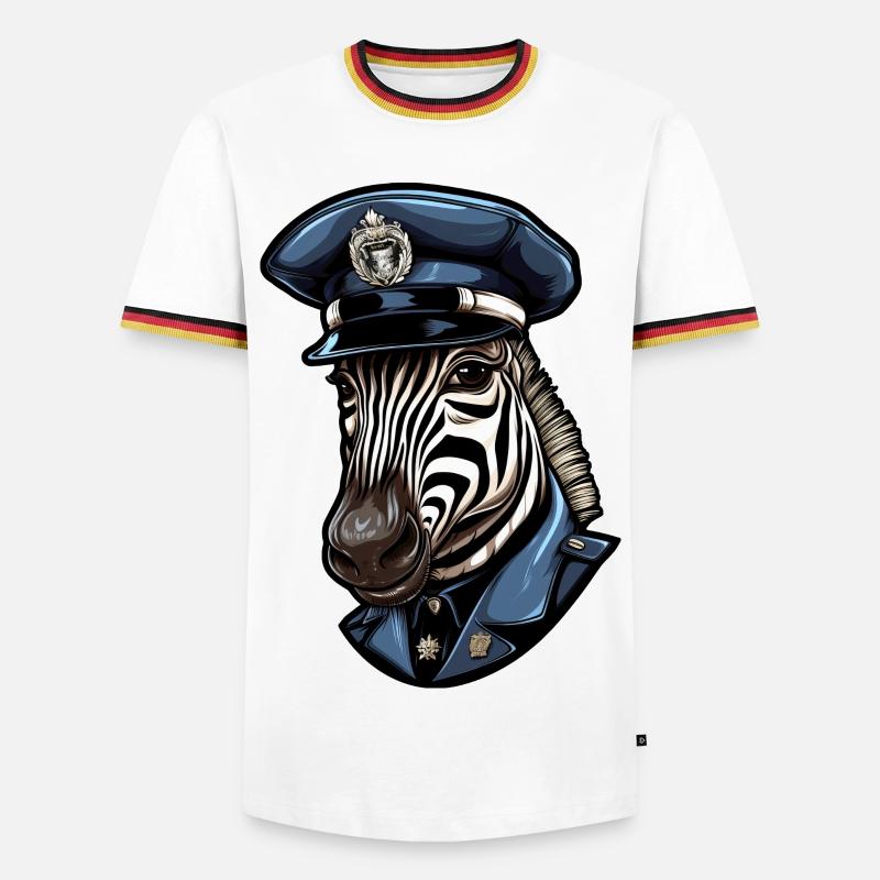Zebra Polizei - Männer Kontrast-T-Shirt - Weiß/Dreifarbig