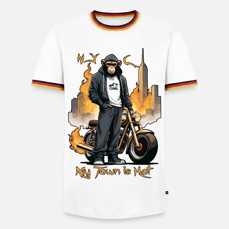 Biker Monkey - Men's Ringer Shirt - white/tricolour
