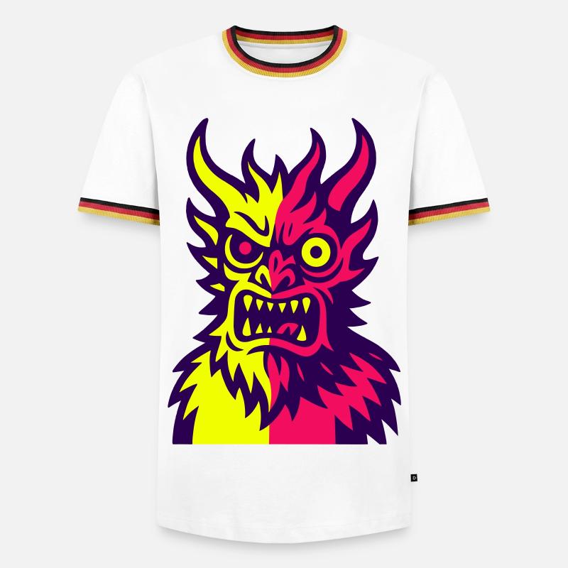 Pop Art Devil's Monster - Men's Ringer Shirt - white/tricolour