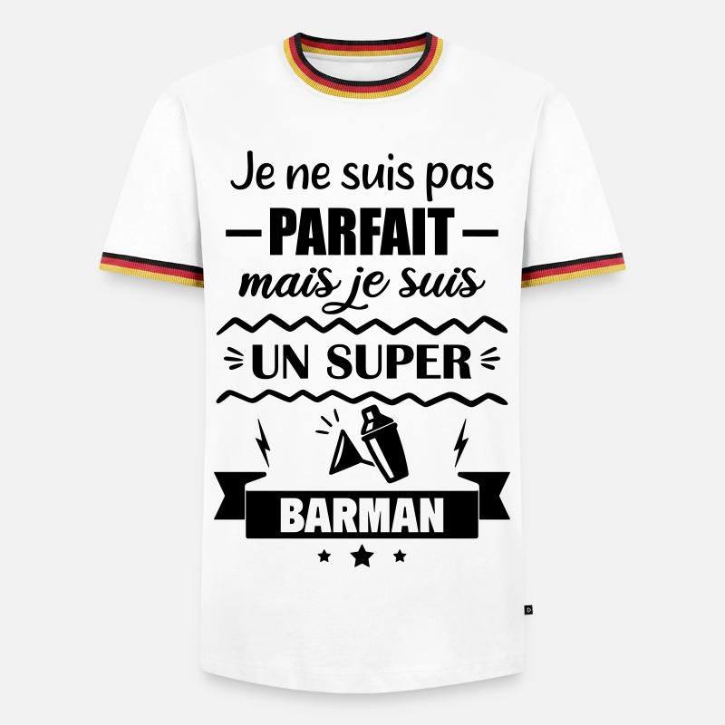Not perfect but great bartender - Men's Ringer Shirt - white/tricolour