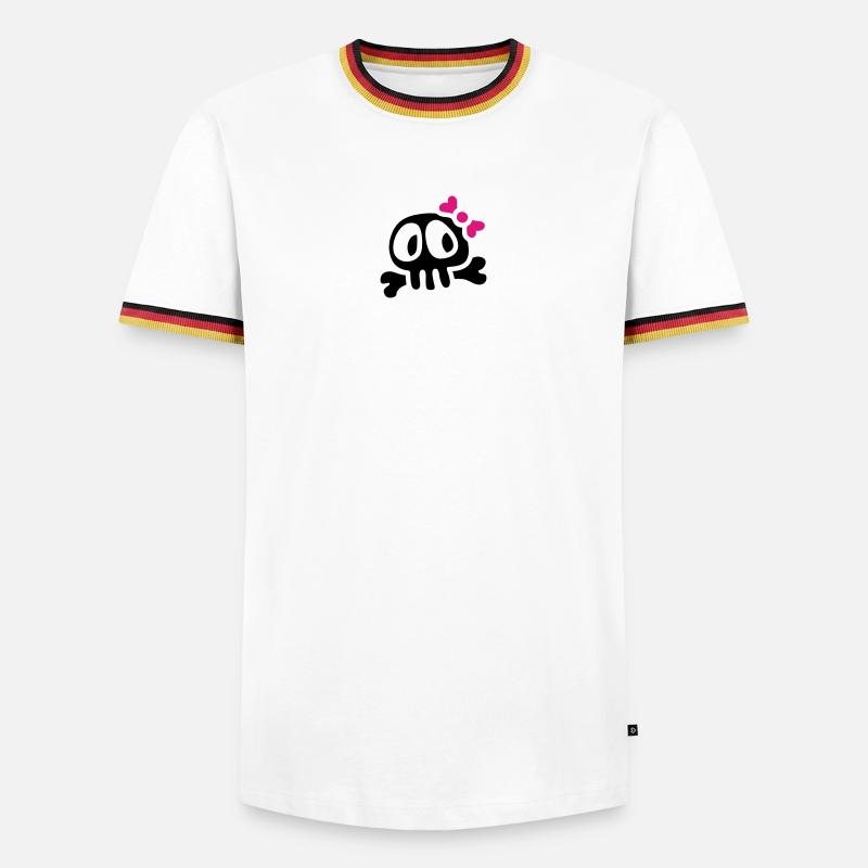 lady skull - Men's Ringer Shirt - white/tricolour