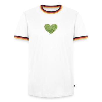 Coeur d'herbe - T-shirt contrasté Homme - blanc/tricolore - Devant - AI Model Female 172 light (172cm) & AI Model Male 185 light (185cm)
