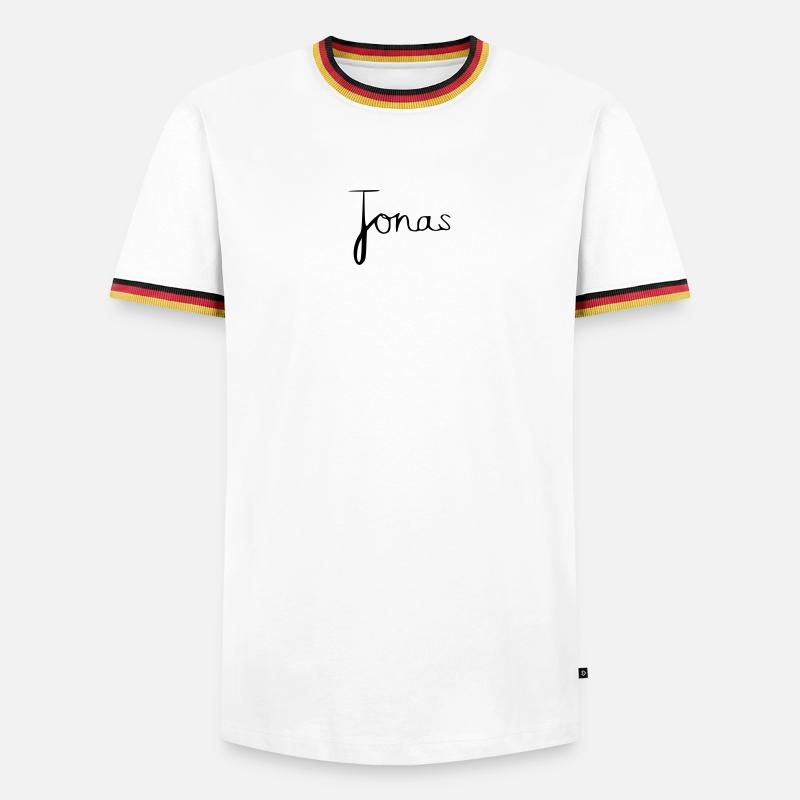 Jonas - Männer Kontrast-T-Shirt - Weiß/Dreifarbig