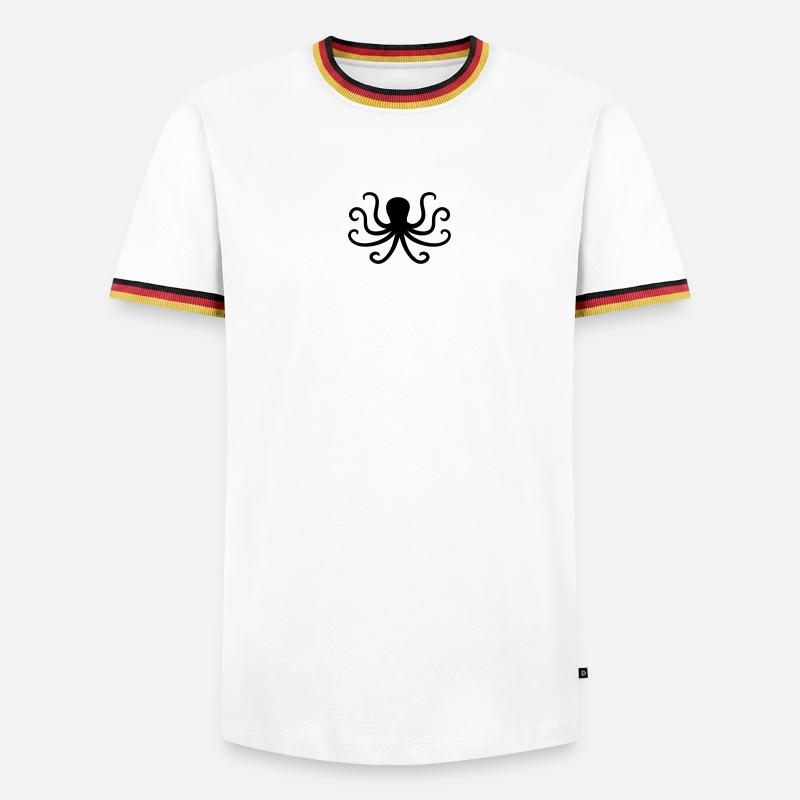 Kraken - Männer Kontrast-T-Shirt - Weiß/Dreifarbig