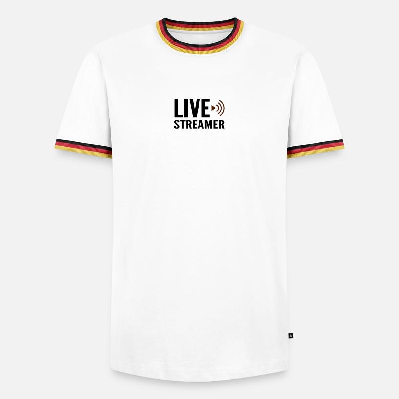Streamer Live-Streamer - Männer Kontrast-T-Shirt - Weiß/Dreifarbig