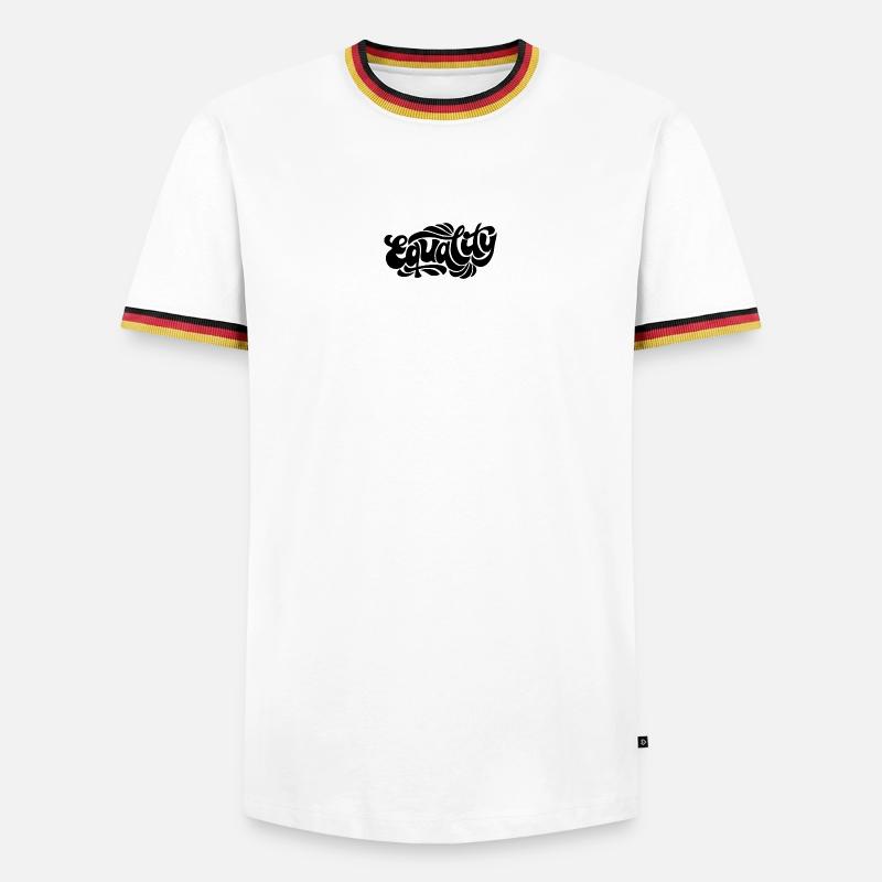 Equality – Feministisches Statement Design - Männer Kontrast-T-Shirt - Weiß/Dreifarbig