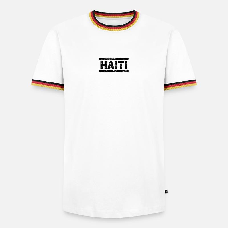 Haiti - Men's Ringer Shirt - white/tricolour