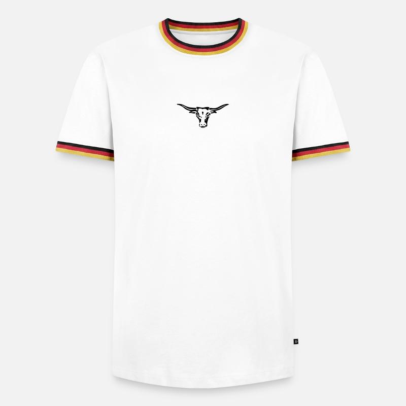 texas longhorn exit-shirt - Männer Kontrast-T-Shirt - Weiß/Dreifarbig
