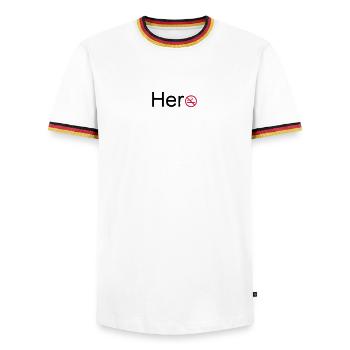 Hero fumeurs héros non-fumeurs Cadeau de sort - T-shirt contrasté Homme - blanc/tricolore - Devant - AI Model Female 172 light (172cm) & AI Model Male 185 light (185cm)